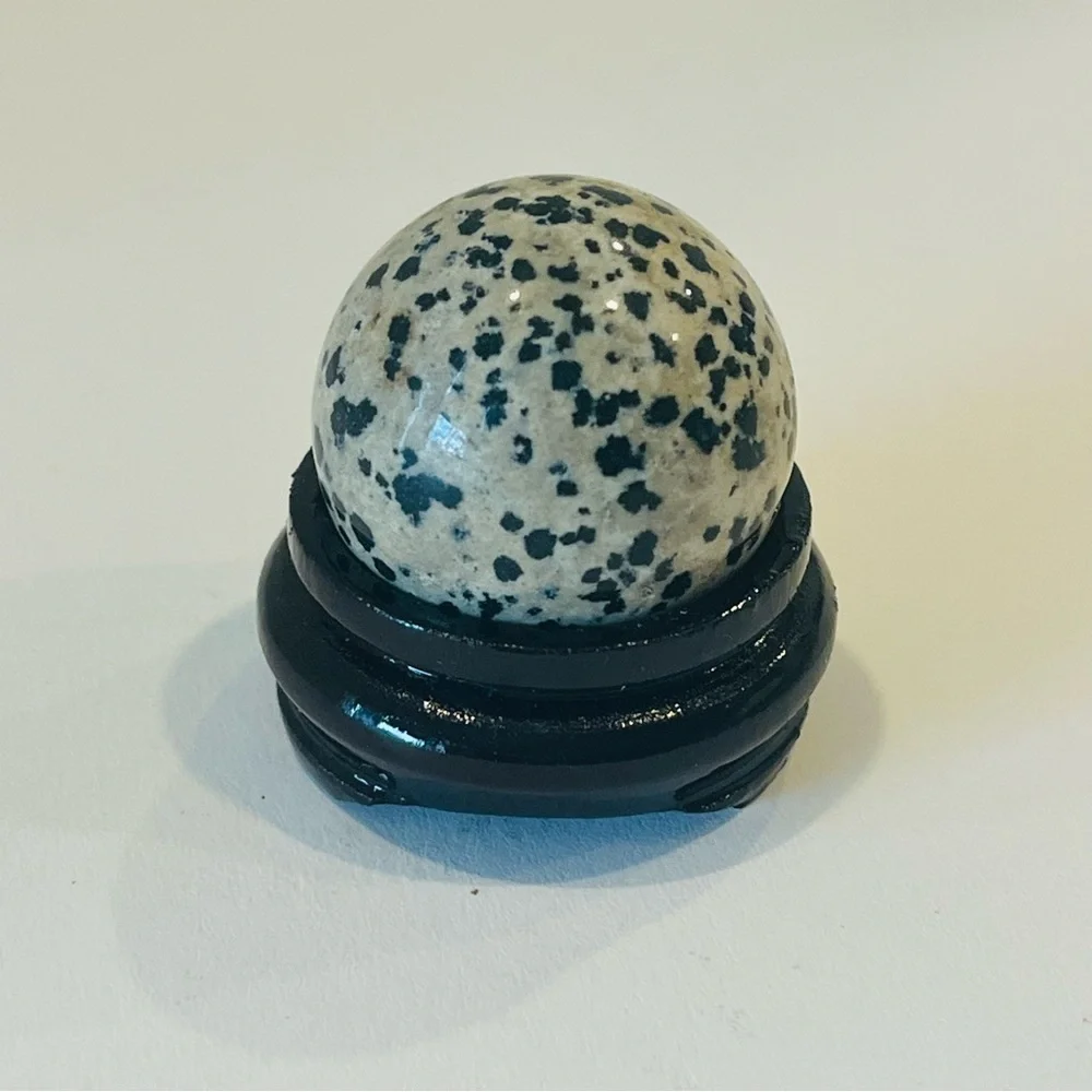 Dalmatian Jasper 1” Sphere with Stand
